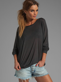 AMERICAN VINTAGE Los Alamos Long Sleeve Tee in Carbon