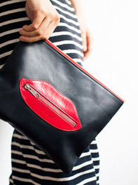 Leather Lips Clutch